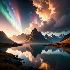 A sunrise over the mountains