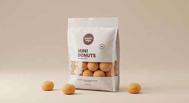 Packaged Mini Donuts with Transparent Window Display