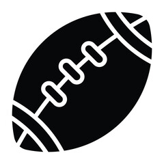 Solid black silhouette of an American football. Perfect for sport themes, competitions, and athletic design projects.