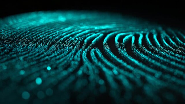 Abstract teal fingerprint pattern