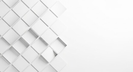 Fototapeta premium Abstract geometric pattern of white cubes with clean background