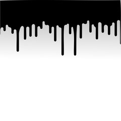 Abstract dripping black paint liquid border with modern minimal style