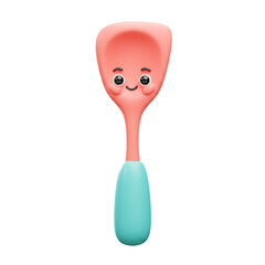 A charming, cartoon-style spatula with a cheerful expression and a vibrant color scheme, perfect for culinary projects and adding a touch of joy to the kitchen setting.