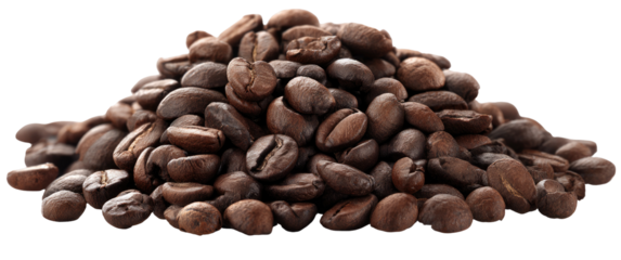 A pile of roasted coffee beans