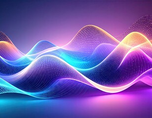 Abstract Luminous Gradient Mesh Waves