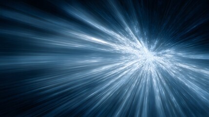 Radiant blue light bursts outward in a dynamic and energetic design.