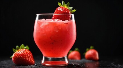 Refreshing Strawberry Cocktail with Fresh Fruit Garnish