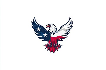Eagle with American and Texas flag design