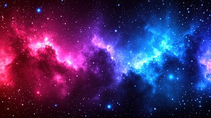 Fototapeta premium Vibrant Nebula in Space with Pink and Blue Hues