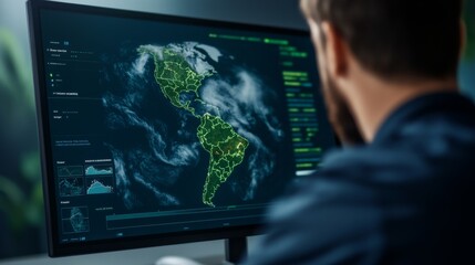 Data Analyst Monitoring Global Network, Data Visualization , Network Security