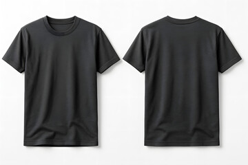 Charcoal Gray T-Shirt Mockup – Front and Back View on White Background for Apparel Branding