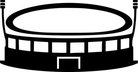 Monochrome Stadium Light Icon Black and White Minimalist Vector Graphic Design Illustration Sport Event Lighting Symbol