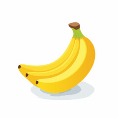 Detailed Cartoon Three Yellow Banana Fruit Stack Still Life