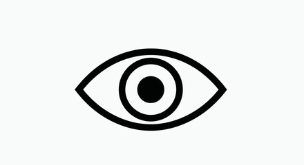 Eye icon isolated on white background, a symbol of vision and perception