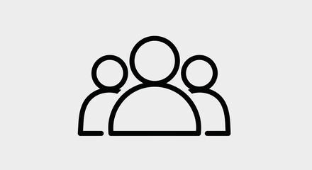 Group of people icon isolated on white background, a symbol of teamwork