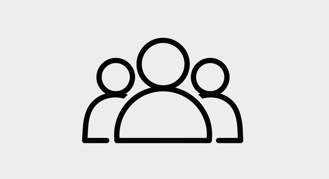 Group of people icon isolated on white background, a symbol of teamwork