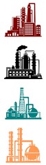 Obraz premium images of industrial plants and factories built vertically one after another