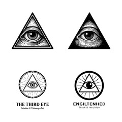 All Seeing Eye Illuminati Symbol Design Set