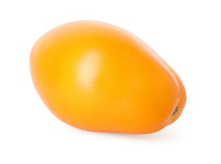 One ripe yellow tomato isolated on white