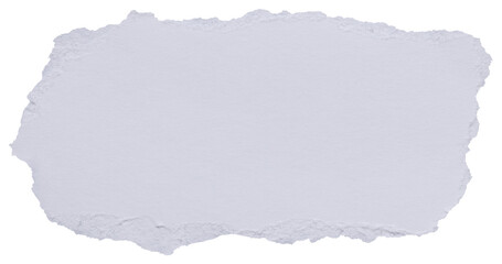 Torn piece of textured clean white paper isolated with copy space for scrapbook design