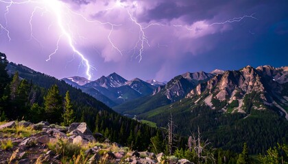 Stormy mountain vista