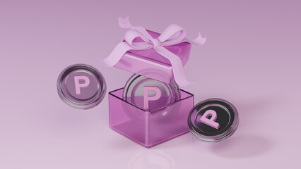 깜짝 선물 상자와 보상으로 주는 포인트 