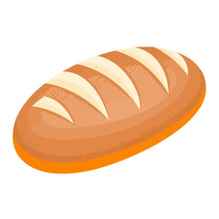 vector illustration of a freshly baked artisan loaf of bread with a golden brown crust for a classic Thanksgiving holiday dinner.