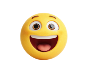 Smiling emoji face, joyful expression