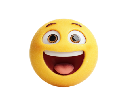 Smiling emoji face, joyful expression