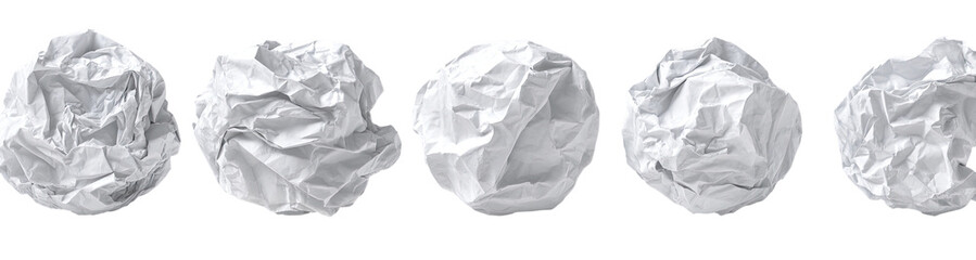 Obraz premium Crumpled paper balls in a row