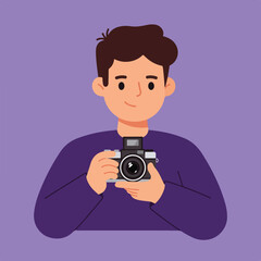 Fototapeta premium Man holding a camera