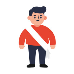 Obraz premium Cartoon man with sash