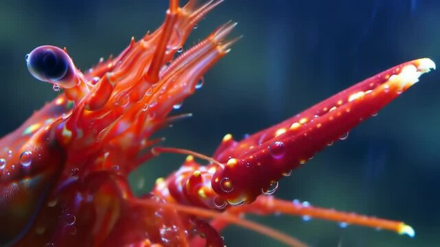 Close up of red shrimp detail