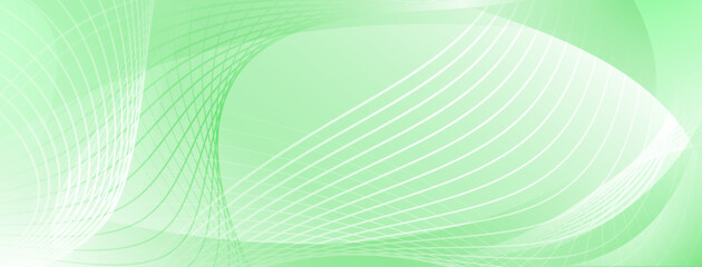 Green abstract background with curved white and green lines, creating a wave-like pattern and dynamic effect.