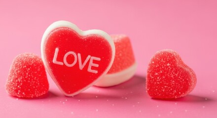 Obraz premium Sweet Heart Shaped Candies for Valentine's Day Celebration