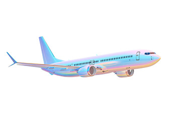 Pastel-colored airplane in flight