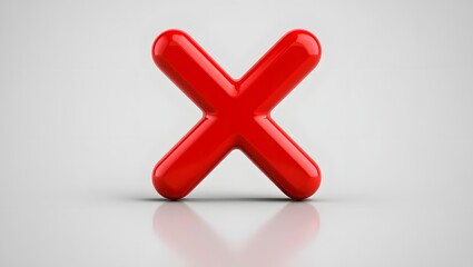 Obraz premium Red 3D X on white background