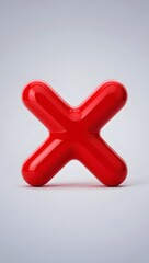 Obraz premium Red 3D X on white background
