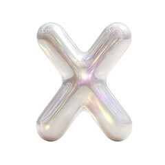 Fototapeta premium Holographic Iridescent Letter X 3D Render