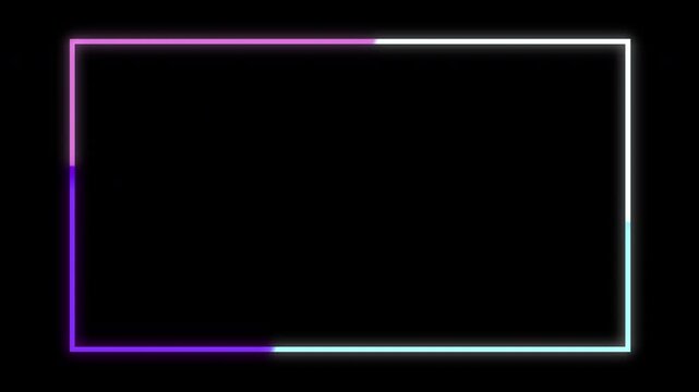 4k stock | Neon rectangle webcam overlays in vibrant pink, purple, and cyan tones. Perfect for modern designs, backgrounds, digital art, and advertising projects.