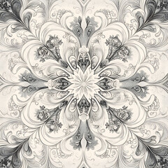 Tile or carpet pattern background with decorative, symmetrical elements. Ideal for wallpaper, textiles, or digital design projects.