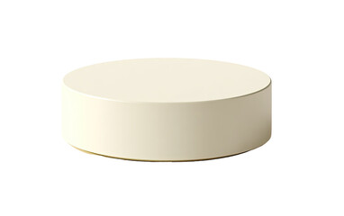 A simple, round, cream-colored, cylindrical object