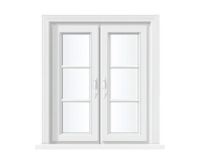 White double-hung window, classic style