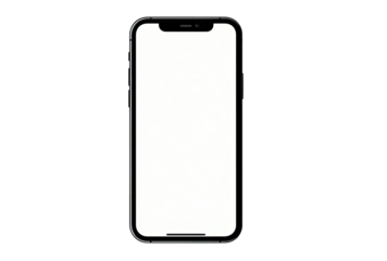Black smartphone, blank screen, modern design