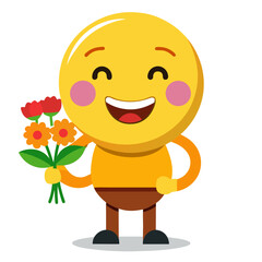  grateful emoji holding flowers