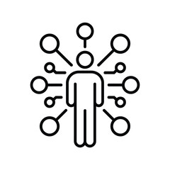 Human network connection and communication concept icon