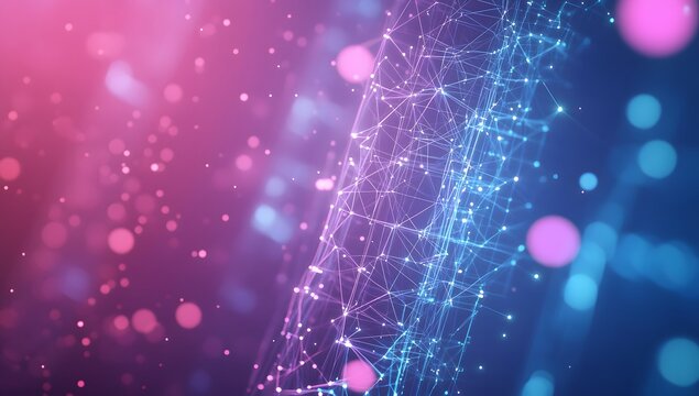 Illustration of an abstract cell tower with network connections and data flow in the background, a concept for digital technology, 