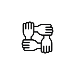 Obraz premium Interlocking hands symbol representing unity and teamwork
