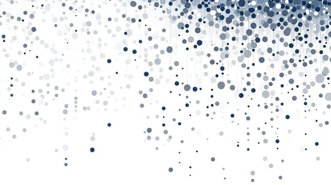 Abstract Background with Hanging Blue and Gray Dots for Graphic Design