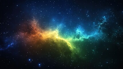 Obraz premium Cosmic Nebula with Multicolored Galactic Clouds and Stars Background 